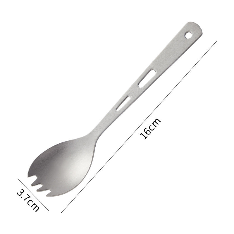 Pure Titanium Tableware Spoon MA-XXT-018 Pure Titanium Tableware Spoon Multi functional with Bottle Opener Fork Spoon Straight Handle Spoon Portable Tableware Spoon