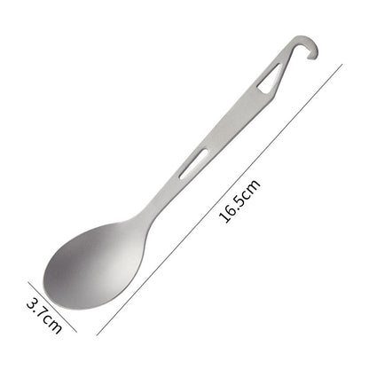 Pure Titanium Tableware Spoon MA-XXT-018 Pure Titanium Tableware Spoon Multi functional with Bottle Opener Fork Spoon Straight Handle Spoon Portable Tableware Spoon