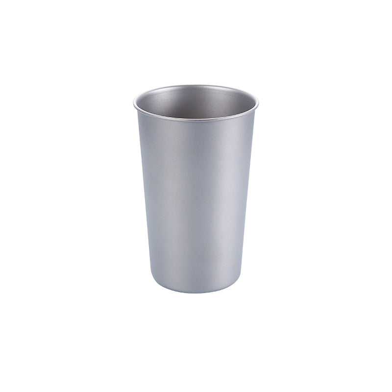 Outdoor household pure titanium single-layer beer cup, MA-XXT-042 frosted titanium cup, heat-resistant portable beverage large mouth cup, water cup