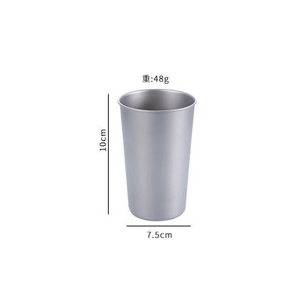 Outdoor household pure titanium single-layer beer cup, MA-XXT-042 frosted titanium cup, heat-resistant portable beverage large mouth cup, water cup