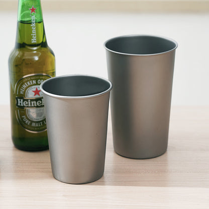 Outdoor household pure titanium single-layer beer cup, MA-XXT-042 frosted titanium cup, heat-resistant portable beverage large mouth cup, water cup