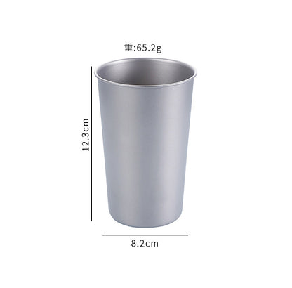 Outdoor household pure titanium single-layer beer cup, MA-XXT-042 frosted titanium cup, heat-resistant portable beverage large mouth cup, water cup