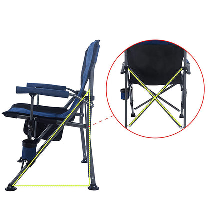 MA-YF-001 Silla de playa plegable portátil con reposabrazos grandes para exteriores, silla de director para acampar en el automóvil y para ocio, respaldo cómodo