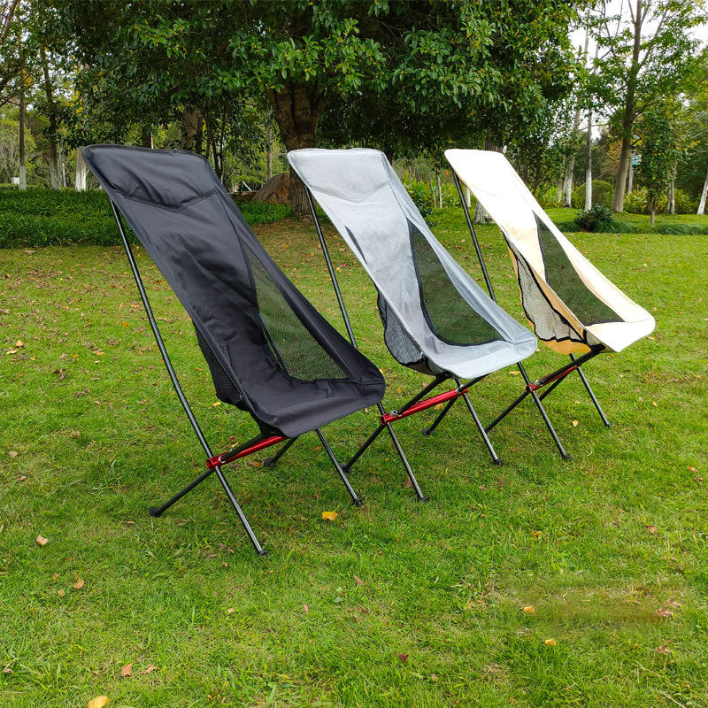 MA-YJ-004 Outdoor folding portable aviation aluminum alloy moon chair lounge chair camping all aluminum bracket camping chair