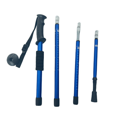 MA-YJ-006 Aluminum alloy shock-absorbing straight handle hiking cane, walking stick, outdoor hiking travel equipment manufacturer