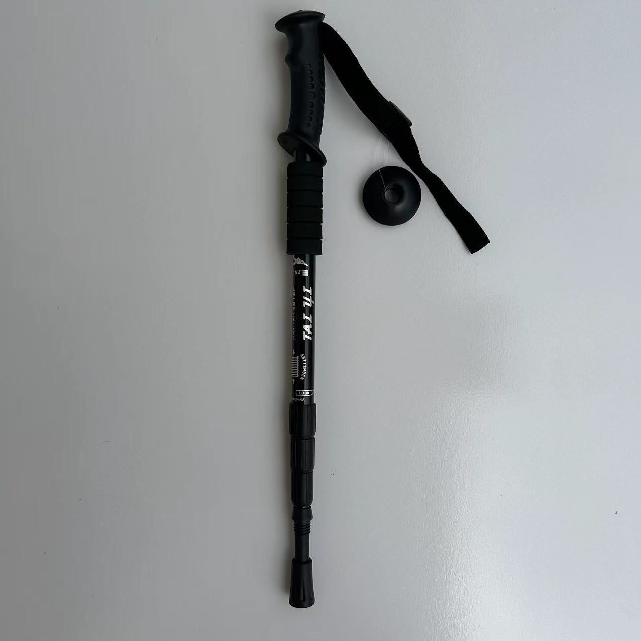 MA-YJ-006 Aluminum alloy shock-absorbing straight handle hiking cane, walking stick, outdoor hiking travel equipment manufacturer