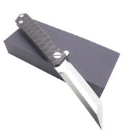 MASALONG Kni107 Knife Tactical Survival Titanium Handle D2 Blade Hunting Folding Pocket Knives