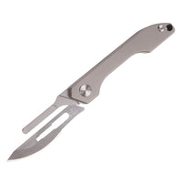 Masalong Utility Folding Scalpel Knife 10Pcs #24 Blades Titanium Alloy Handle with Keychain Hanger Loop