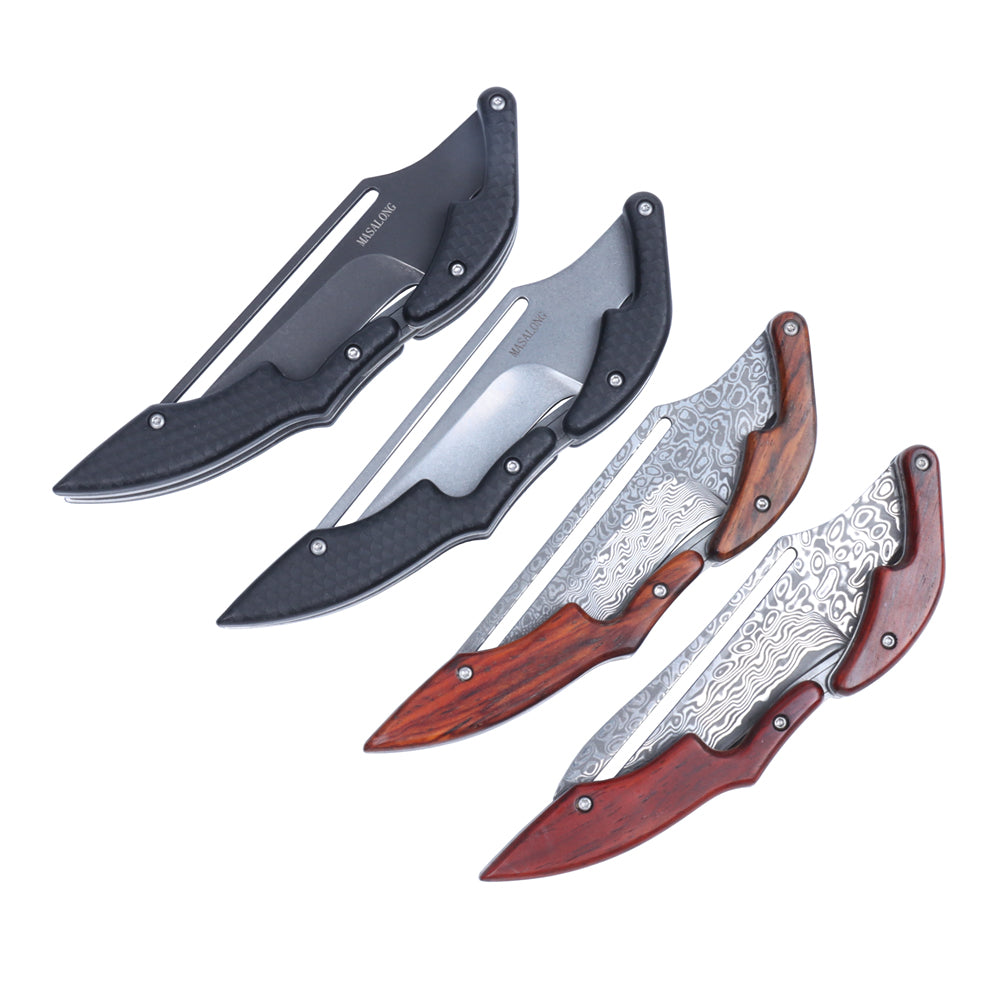 MASALONG Residual Wings KNI191 Damascus / 5cr15 steel folding collection knife