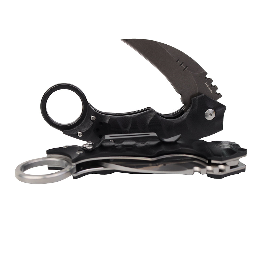 MASALONG kni204 Outdoor Survival Claw Tactical folding knife D2 Steel EDC knives