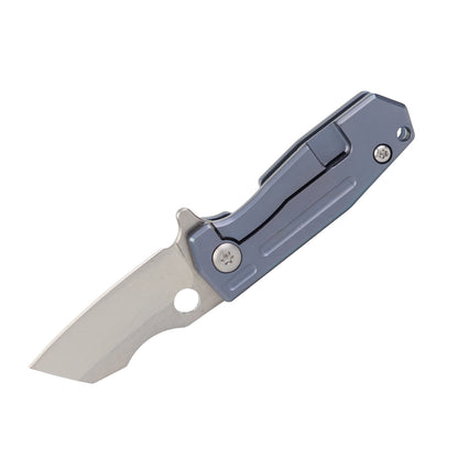 MASALONG Kni209 Titanium Alloy Blue Handle D2 Steel Blade Small Folding Mini Neck Knife