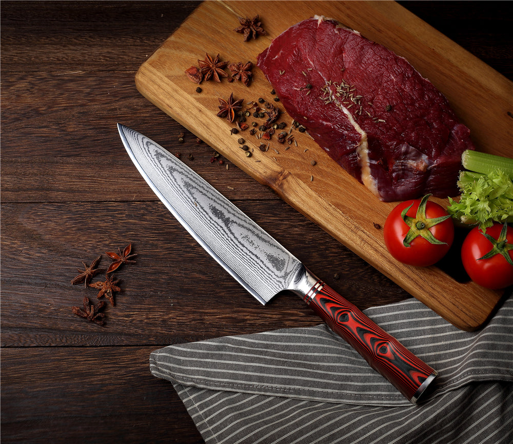 MASALONG Kitchen 7 VG10 Damascus Steel High Quality Utility Chef Knives  Sharp Cleaver Slicing Gift Knife