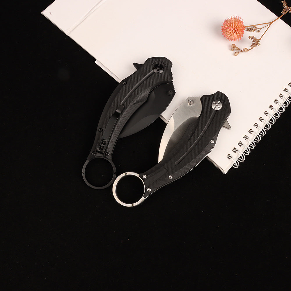 Masalong kni250 falcon folding claw pocket survival tactical knife D2 steel blade karambit