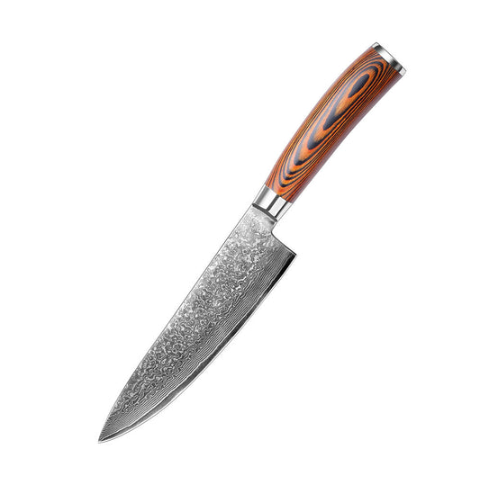 MASALONG Kitchen 4 Knife Laser Damascus Chef Knives Colored Wood Handle Sharp Cleaver Slicing Cooking Knife