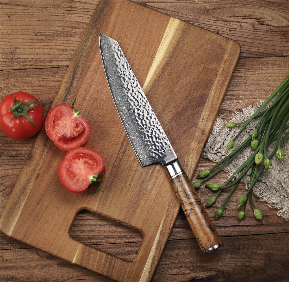 MASALONG Kitchen 2 Utility Cooking Tools High Quality Damascus Steel Sharp Meat Cleaver Slicing Chef Knives