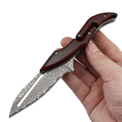 MASALONG Residual Wings KNI191 Damascus / 5cr15 steel folding collection knife