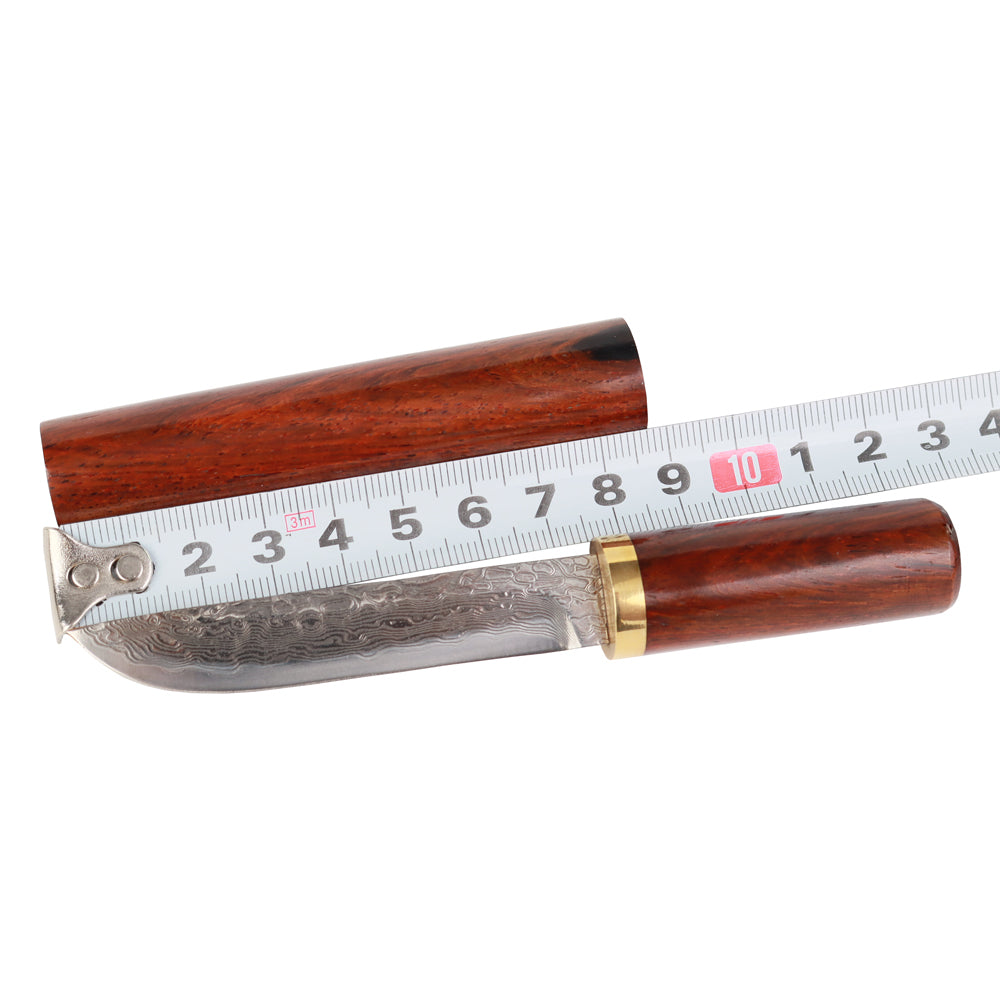 MASALONG KNI210 Damascus steel blade rosewood office decoration cigar shape knife