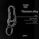 MASALONG MK01 Ultra-light titanium alloy footprint, sole Rings Quick Release Duty Key Chain Hook Titanium Keychain (zebra)