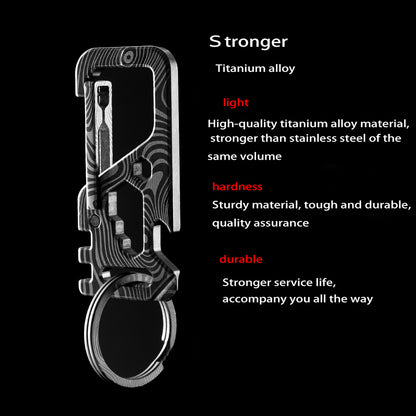 MASALONG MK03 Titanium Carabiner Multi Tool Key Chain Holder Clip Multifunctional Carabiner with Bottle Opener and Wrenches Key Chain