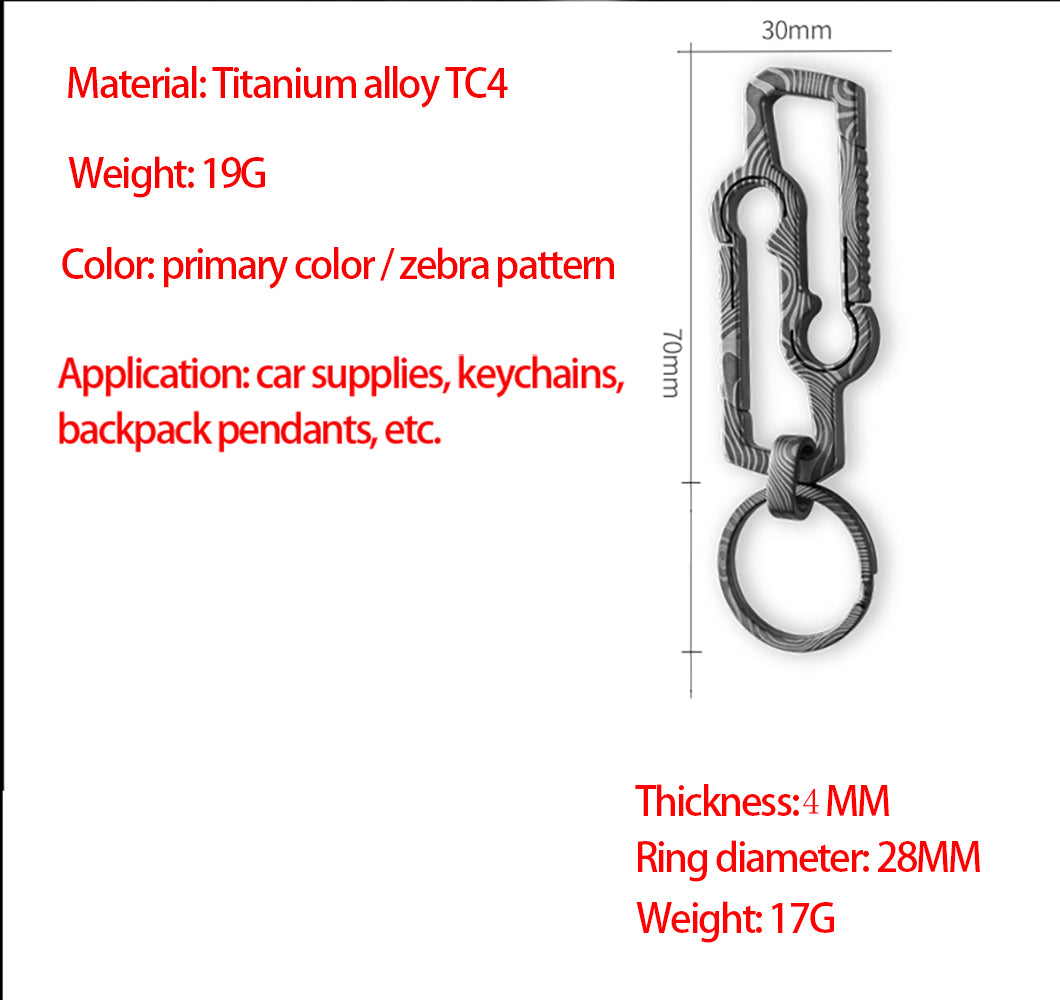 MASALONG MK04 Titanium Quick Release Keychain Hook Automotive Durable Integrated Spring Clip