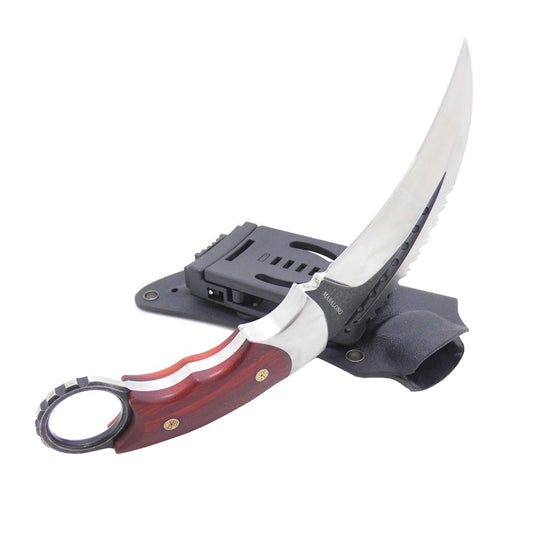 MASALONG Kni119 Moltres Outdoor Survival Tactical Tools Double Edged Sharp Fixed Blade Karambit Knives With Sheath