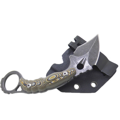 MASALONG Kni164 Knives Survival Tools Giant Bee Damascus Karambit Carbon Fiber Tactical Hunting Outdoor Blade