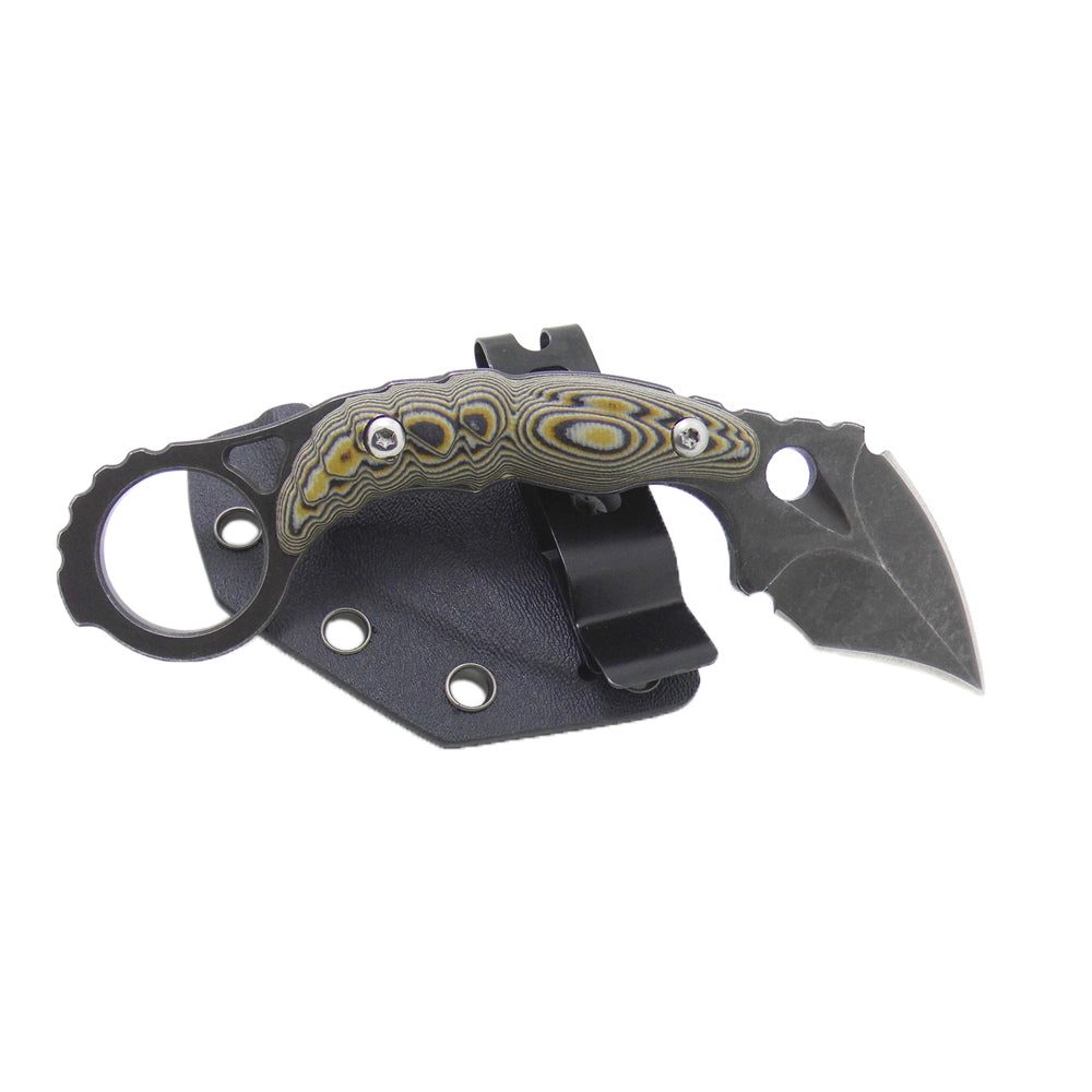 MASALONG Kni164 Knives Survival Tools Giant Bee Damascus Karambit Carbon Fiber Tactical Hunting Outdoor Blade