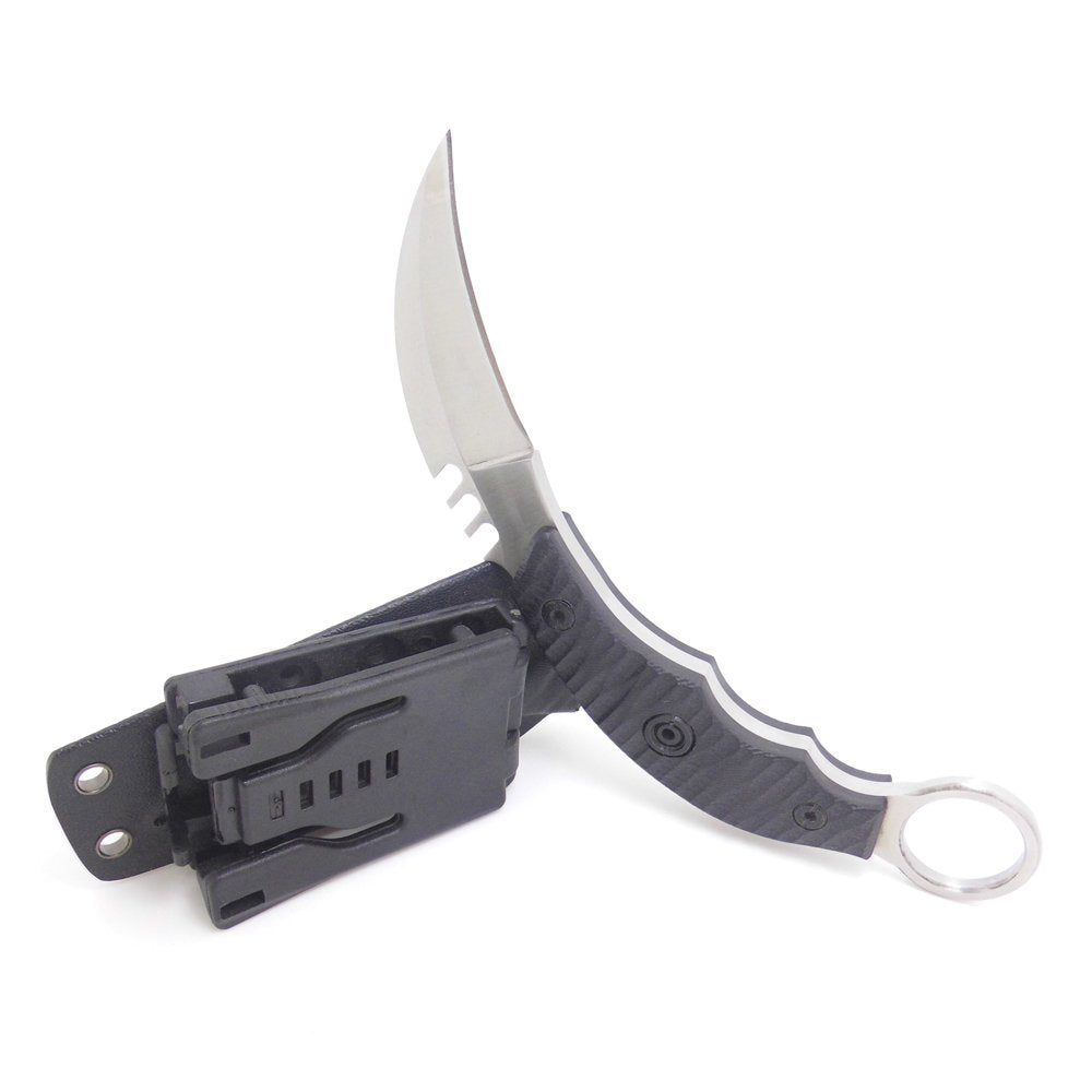 MASALONG Kni89 Outdoor Survival Hunting Tactical Karambit Knife Bear Finger Fixed Blade with Sheath