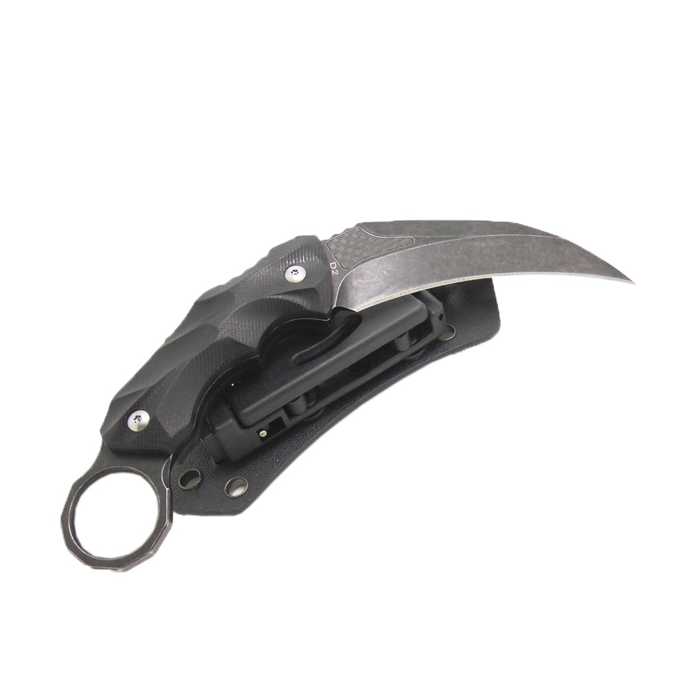 MASALONG kni145 Survival Tactical Hunting karambit Knife D2 Blade with kydex sheath