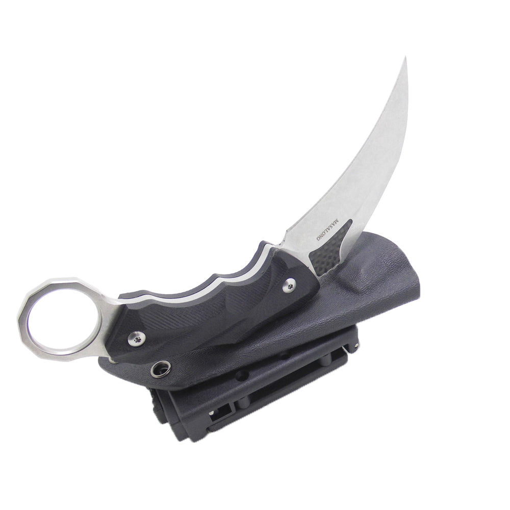 MASALONG kni145 Survival Tactical Hunting karambit Knife D2 Blade with kydex sheath