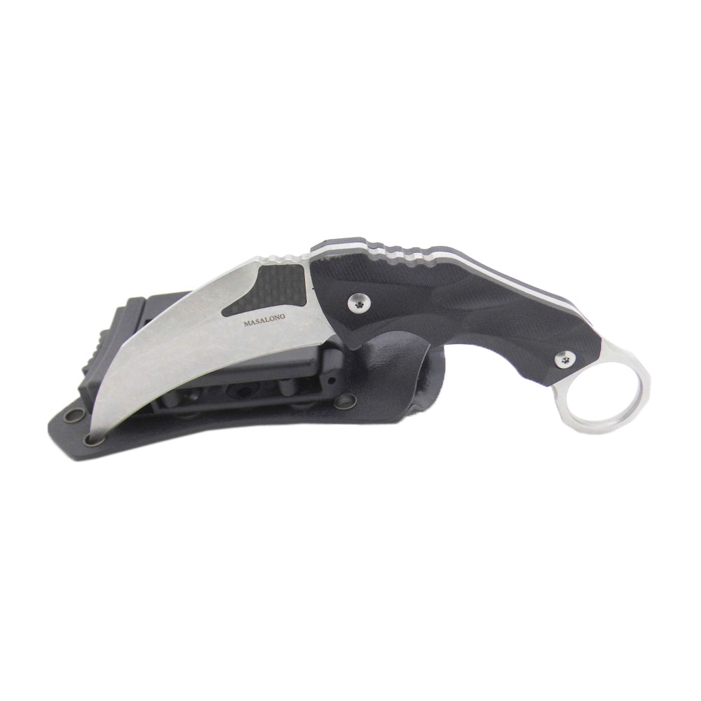 MASALONG kni145 Survival Tactical Hunting karambit Knife D2 Blade with kydex sheath