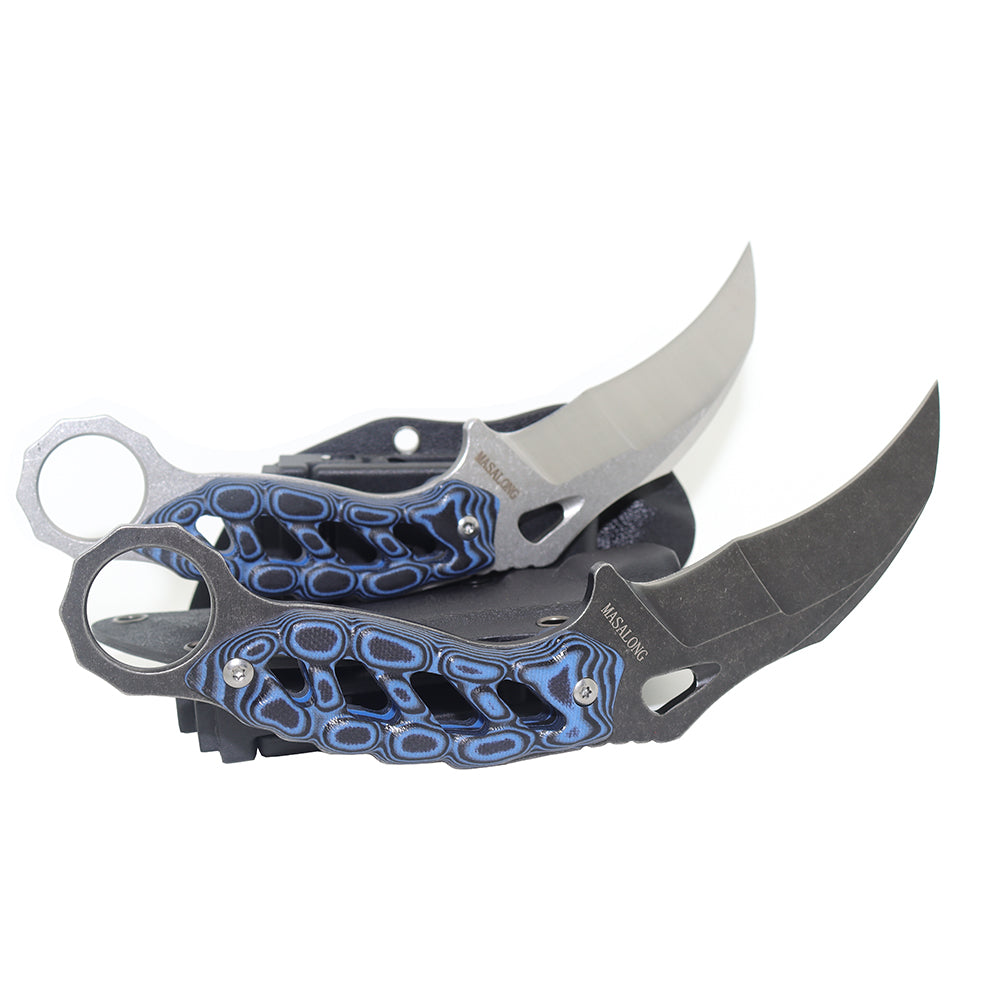 MASALONG KNI190 Outdoor Camping Survival Claw Hollow G10 Handle karambit Knife