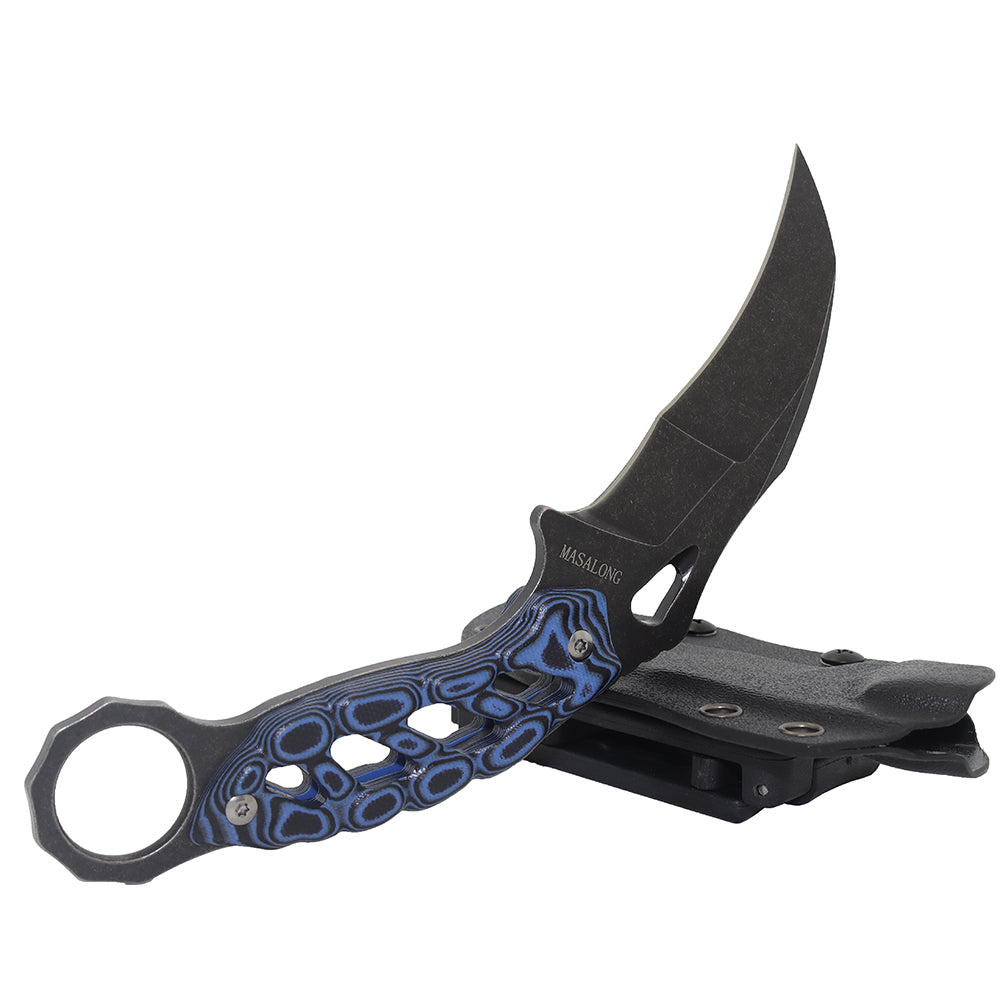 MASALONG KNI190 Outdoor Camping Survival Claw Hollow G10 Handle karambit Knife