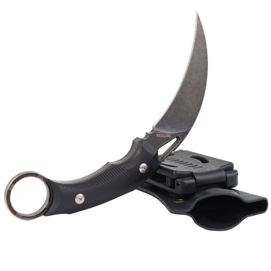 Masalong black fixed tactical combat karambit knife 