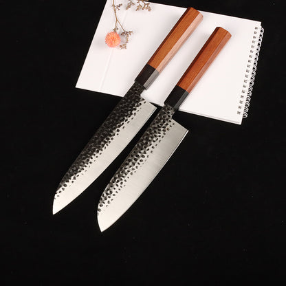 Masalong 8 inch Hammered Chef Knife Set Kni240 8Cr18Mov Extremely Sharp Cooking Knife