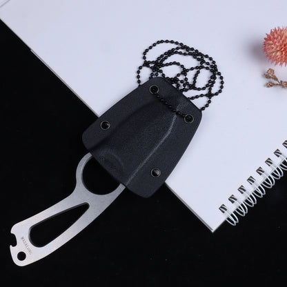 MASALONG 8CR14MOV Small Fixed Blade Neck Knife Full Tang with Knife Sheath,multifunctional Tool Knife Sharpener for Outdoor, Camping, Hiking