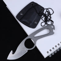MASALONG 8CR14MOV Small Fixed Blade Neck Knife Full Tang with Knife Sheath,multifunctional Tool Knife Sharpener for Outdoor, Camping, Hiking