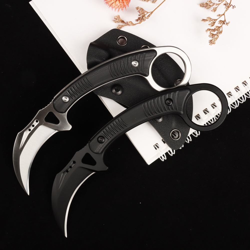 MASALONG kni257 High carbon stainless steel,Mini Claw Tactical Fixed blade knife with sheath karambit