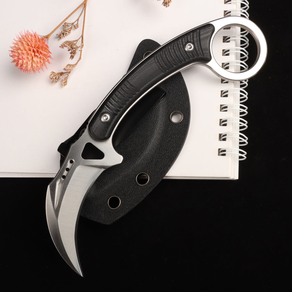 MASALONG kni257 High carbon stainless steel,Mini Claw Tactical Fixed blade knife with sheath karambit