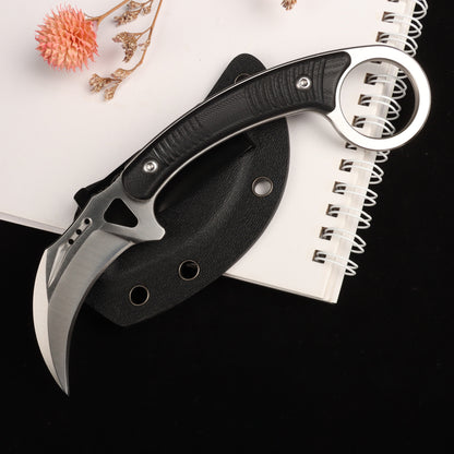 MASALONG kni257 High carbon stainless steel,Mini Claw Tactical Fixed blade knife with sheath karambit