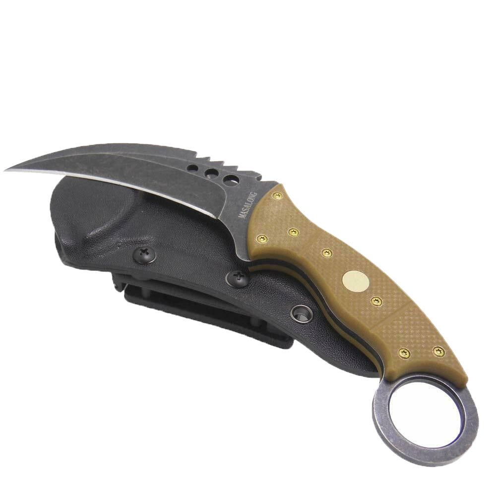 MASALONG Kni156 Knife Tiger Fixed Blade Outdoor Survival Hunting Tactical Karambit