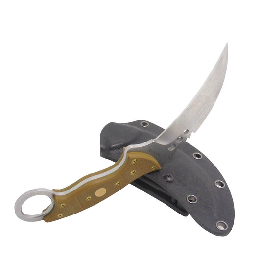 Cuchillo MASALONG Kni156 Tiger de hoja fija para supervivencia al aire libre, caza, táctico, Karambit 