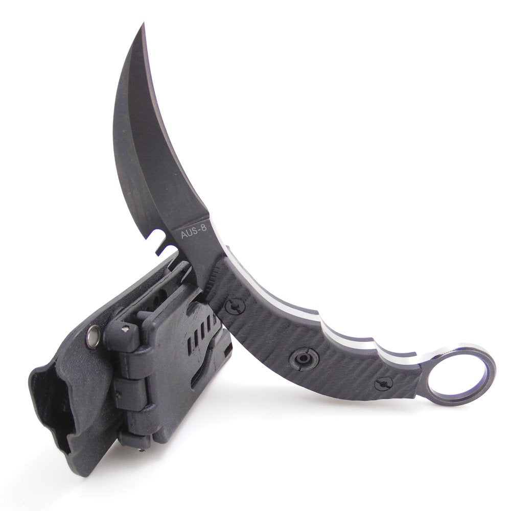 MASALONG Kni89 Outdoor Survival Hunting Tactical Karambit Knife Bear Finger Fixed Blade with Sheath